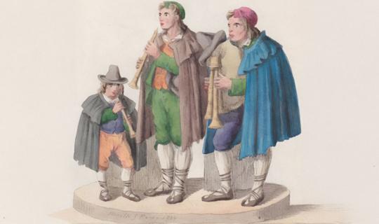 Dar giorno de Santa Caterina co l’arrivo de li zampognari a la magnata de Natale